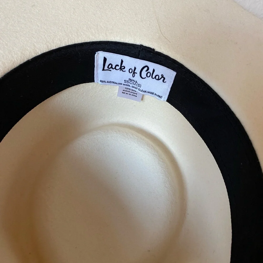 Lack of Color Women’s Rancher Wool Hat in Cream Size Small Western Boho Country